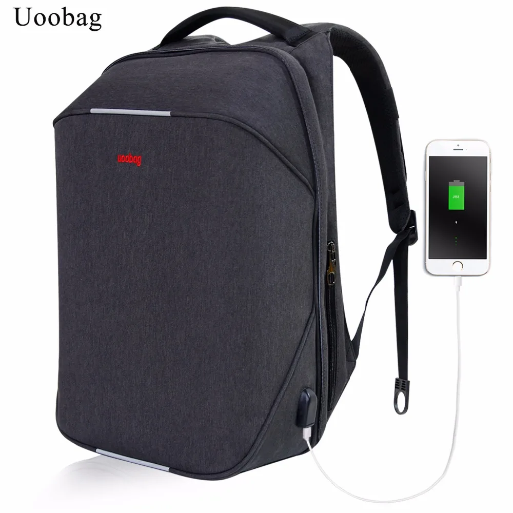 Uoobag ноутбук рюкзак с зарядка через USB Порты и разъёмы подходит для 15.6 дюймов Стиль