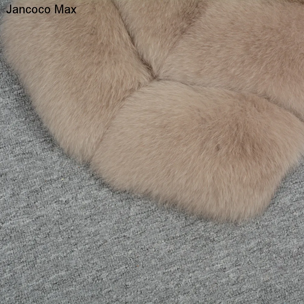 Jancoco Max, женский жилет из натурального Лисьего меха, зимний теплый жилет высокого качества, 3 ряда, пальто без рукавов, модный жилет S7162