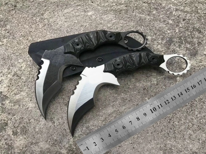 NewG10 ручка karambit 60HRC камень мыть k оболочка тактический AUS8 лезвие EDC инструмент