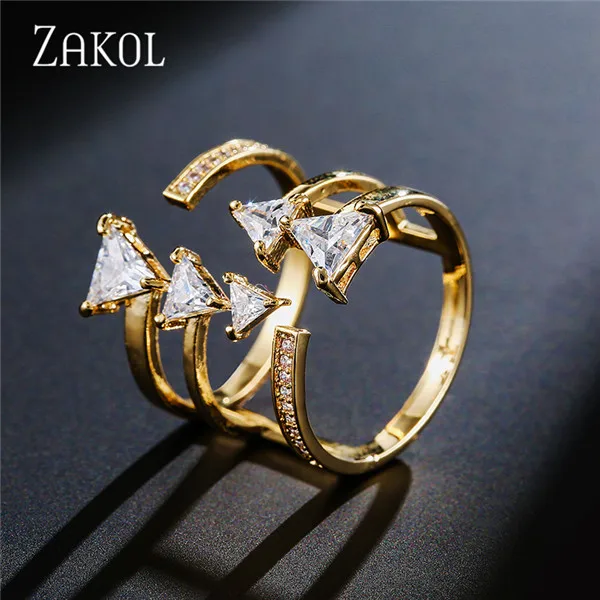 Gold Color Распродажа! обручальные кольца с кубическим цирконием в винтажном стиле. Кольца с прозрачными кристаллами для мужчин. Модные ювелирные изделия FSRP227 - Цвет основного камня: Gold Color