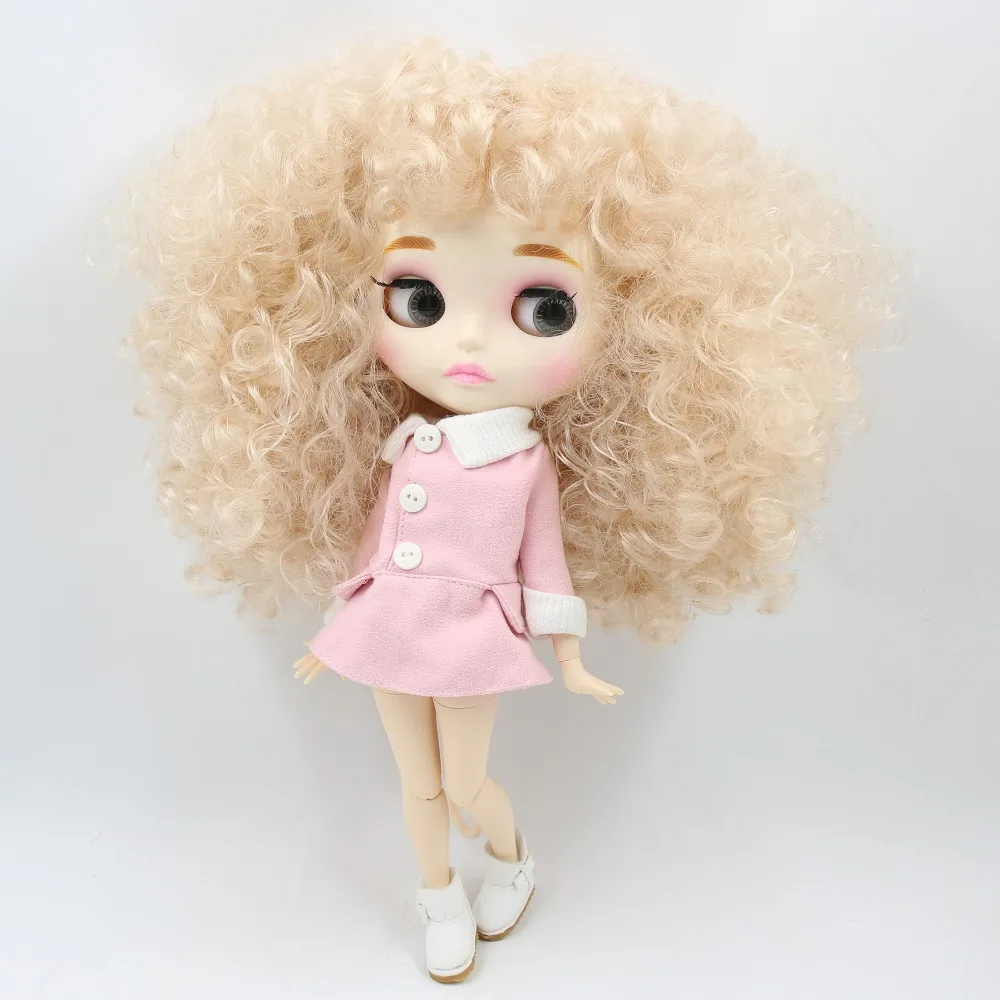 Кукла ICY DBS Blyth BL3139 блонд афро волосы резные губы матовое лицо с бровью сустав тело