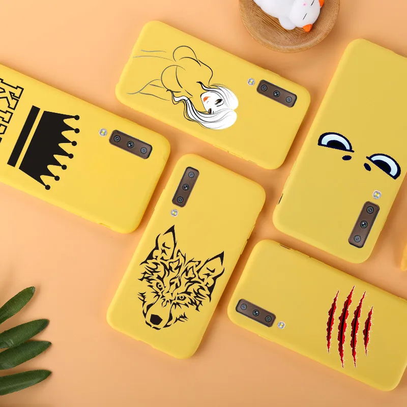 Мягкий желтый чехол из ТПУ для samsung Galaxy A70, чехол для samsung Galaxy A50, A30, S8, S9 plus, S7, S7 edge, силиконовый чехол