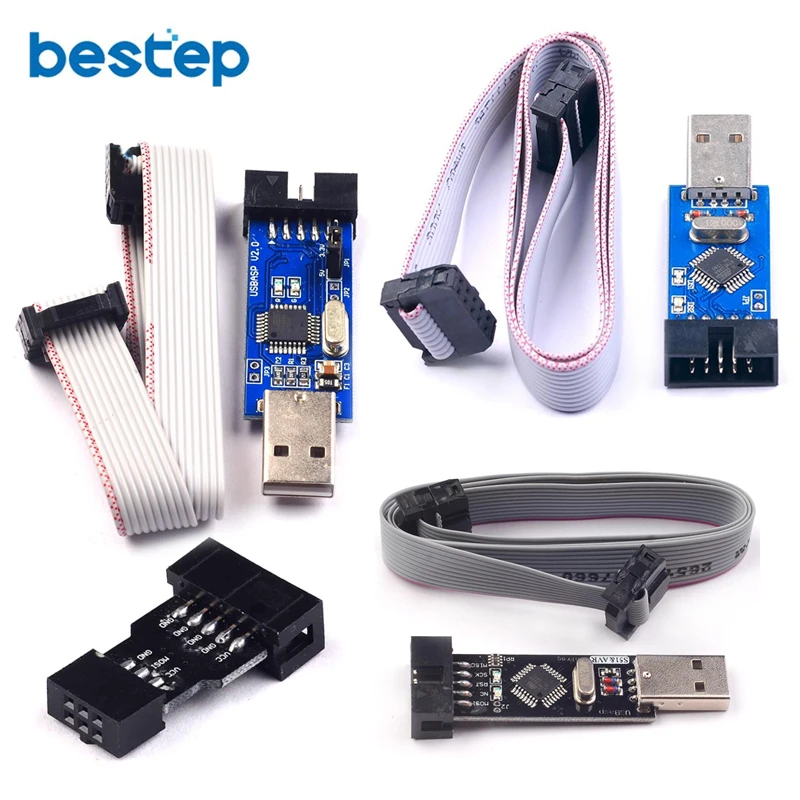USB-программатор USBASP/USBISP + STK500 10Pin-6Pin адаптер 3,3 В/5 В AVR ATMEGA128 ATMEGA8 USBASP USBISP AVRISP