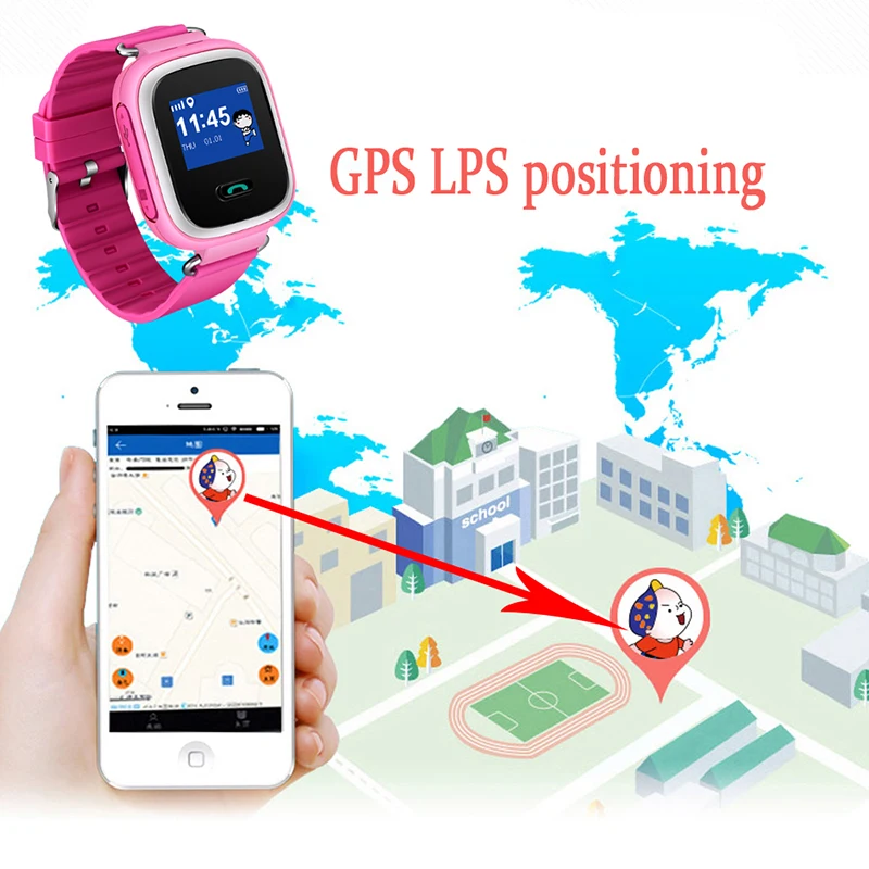 LIGE большой емкости батареи Модные Детские Смарт часы позиционирования LBS
