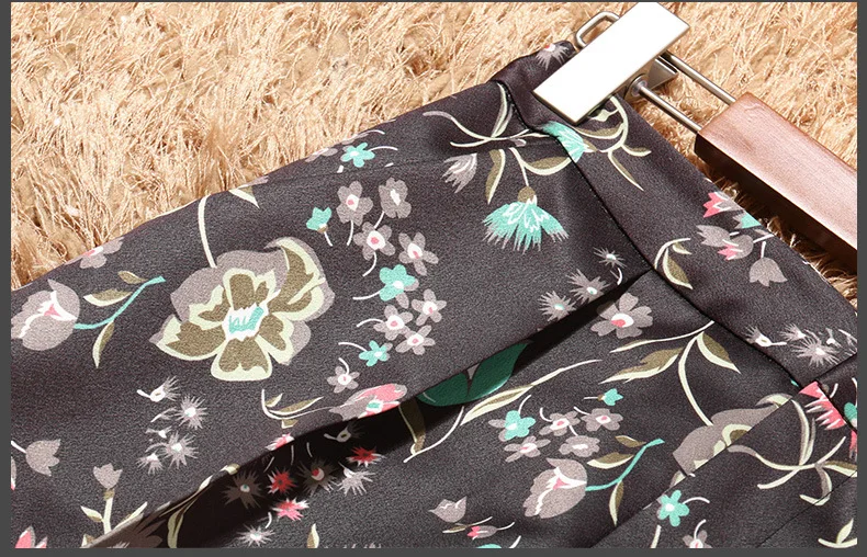 

Cool Office Lady 2017 Autumn Florals Twill Bussiess Suits Wool Flannel Patchwork Two Piece Sets Fashion Show Sashes Women Suits