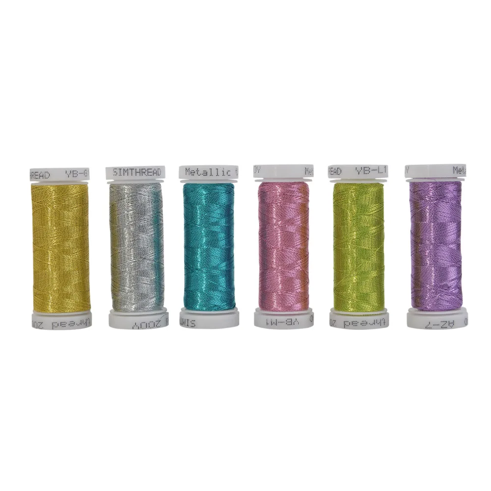 Набор ниток для вышивки SIMTHREAD 200 ярдов Brother Babylock Janome Singer EMB|metallic embroidery thread|embroidery