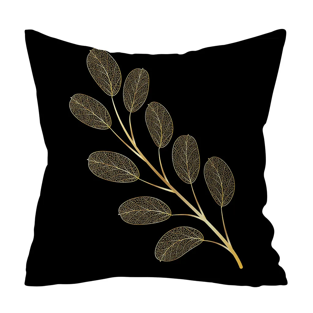 Творческий золото листьев ребра шаблон Чехлы золотистый растительный печатных