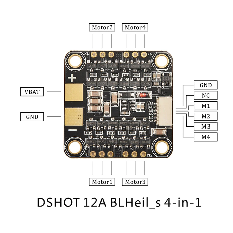 1 шт. BS412 4 в ESC 12A 2 4S Lipo Dshot электронный регулятор скорости с прошивкой BLHeli S для RC Racing