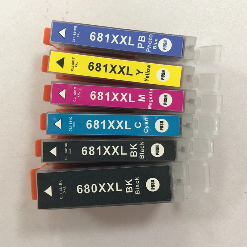 6 шт. для Canon PGI680 CLI681 PGI 680 чернильный картридж PIXMA TR7560 TR8560 TS6160 TS8160 TS9160 офисная