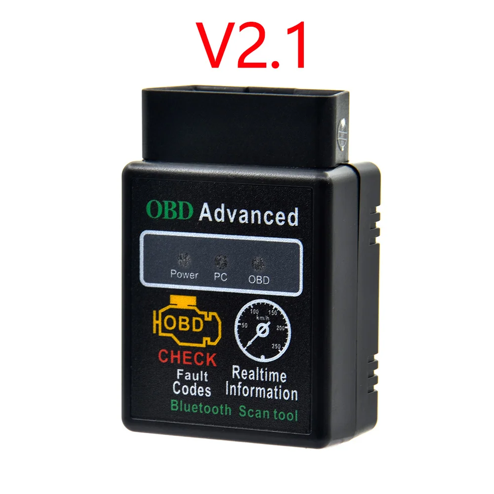 HH OBD2 V2.1 Автомобильный диагностический сканер V2.1 OBD2 HH OBD ELM327 работает для Android Torque Bluetooth ELM327 HH OBD интерфейс ELM 327 - Цвет: HH OBD2 V2.1