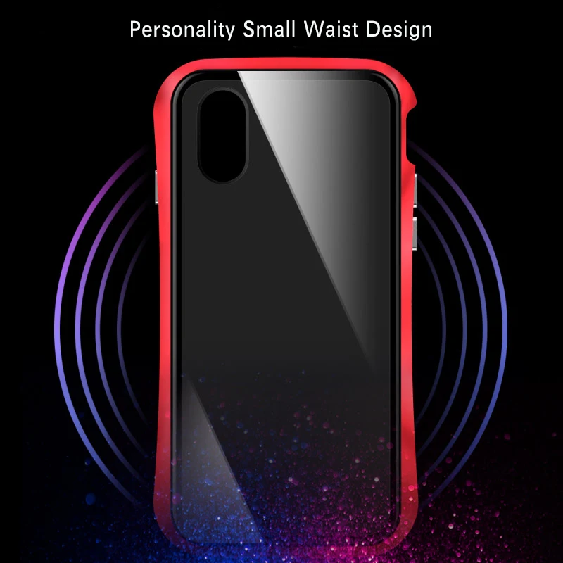 Для iPhone X XS MAX XR чехол Магнитная Адсорбция маленькая Талия алюминий металлический