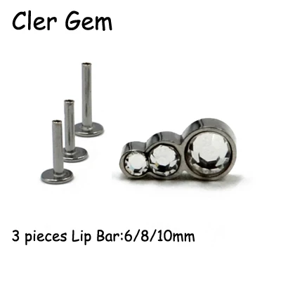 Cler Gem 1 шт. хирургические стальные серьги для пирсинга ушной хрящ из опала и губ, серьги для пирсинга, ювелирные изделия для пирсинга перегородки, внутренняя кликер 16 г, резьба - Окраска металла: Cler Gem