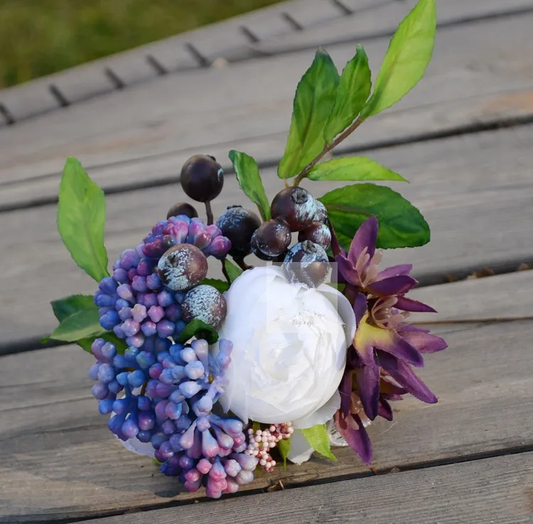 2015 New Fashion Wedding Flowers Bridal Wrist boutonniere corsages Retro Viatage Purple Rose Accessories WD0070|accessories pink|accessories for htc