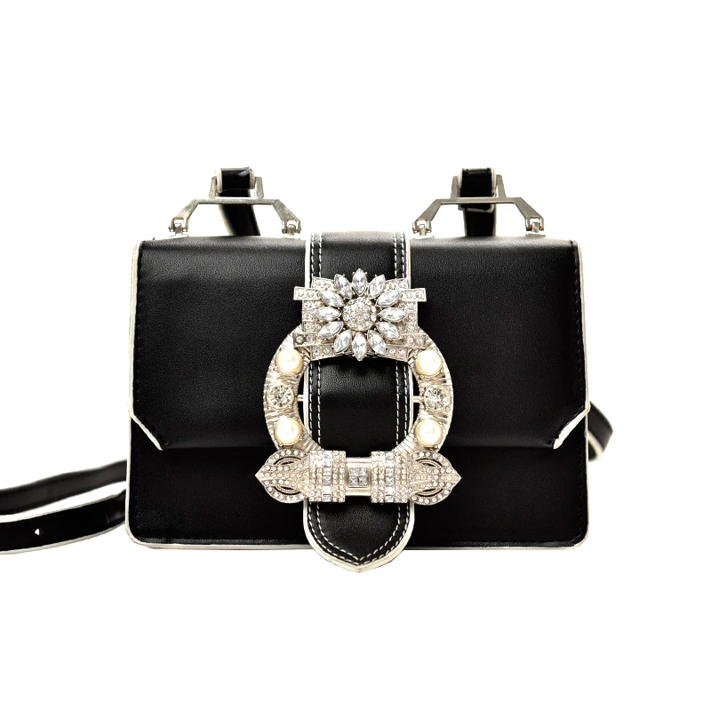 Роскошная модная винтажная женская сумка через плечо со стразами и заклепками