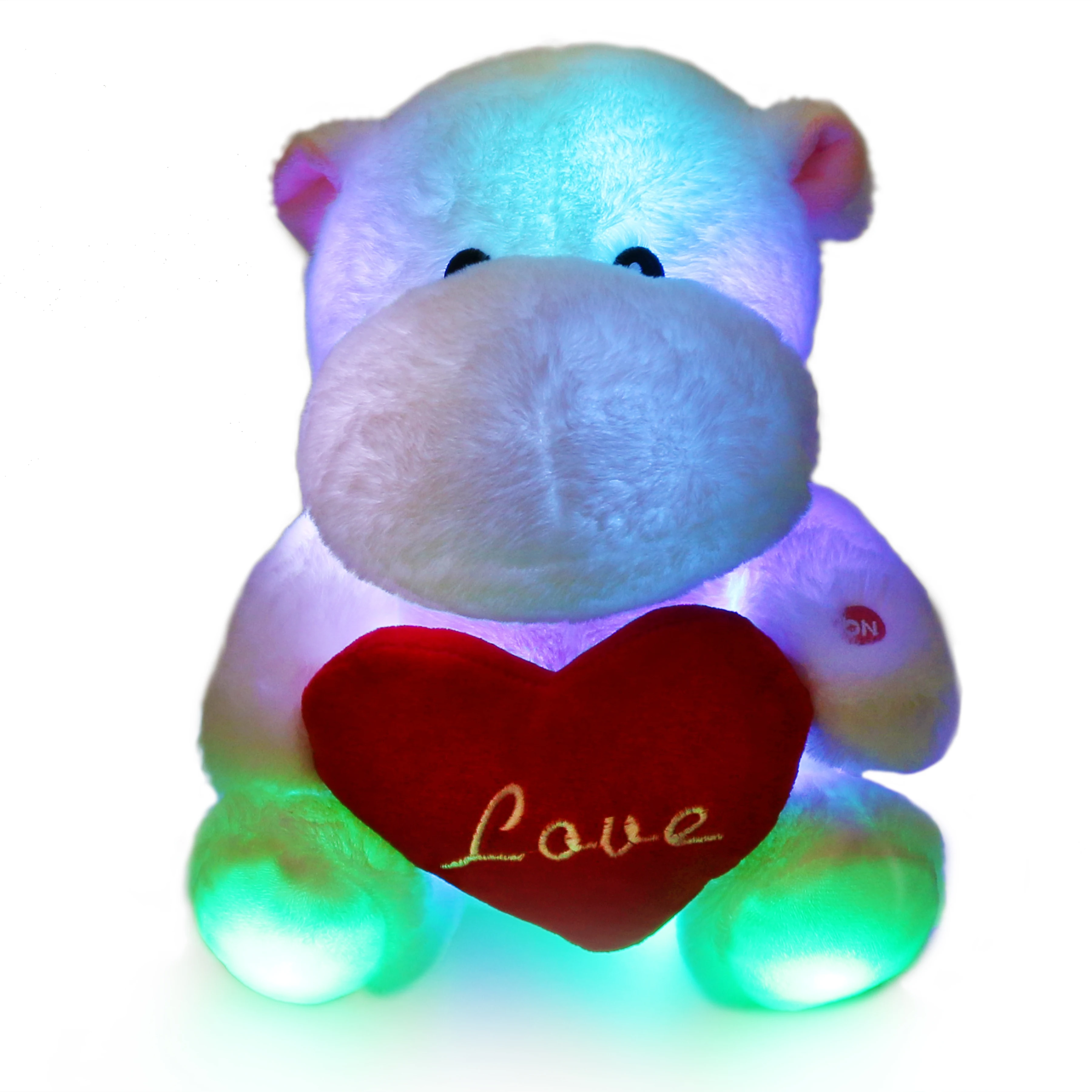 Бегемот мягкая плюшевая игрушка с подсветкой 1 шт. белый 11 дюймов шт.|Мягкие