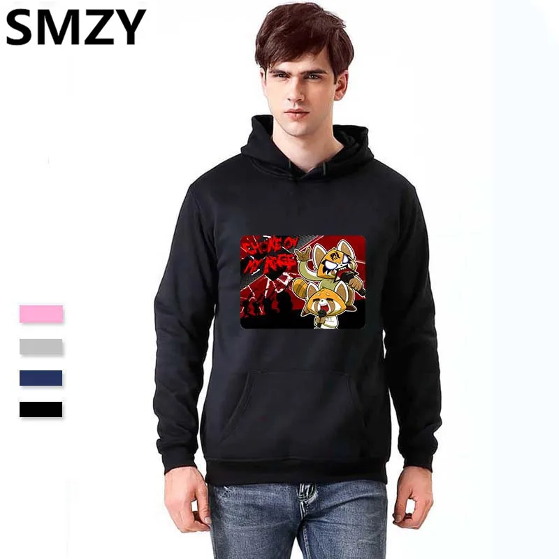 QJM Aggretsuko толстовки мужские Повседневное модные зимние популярные Для мужчин