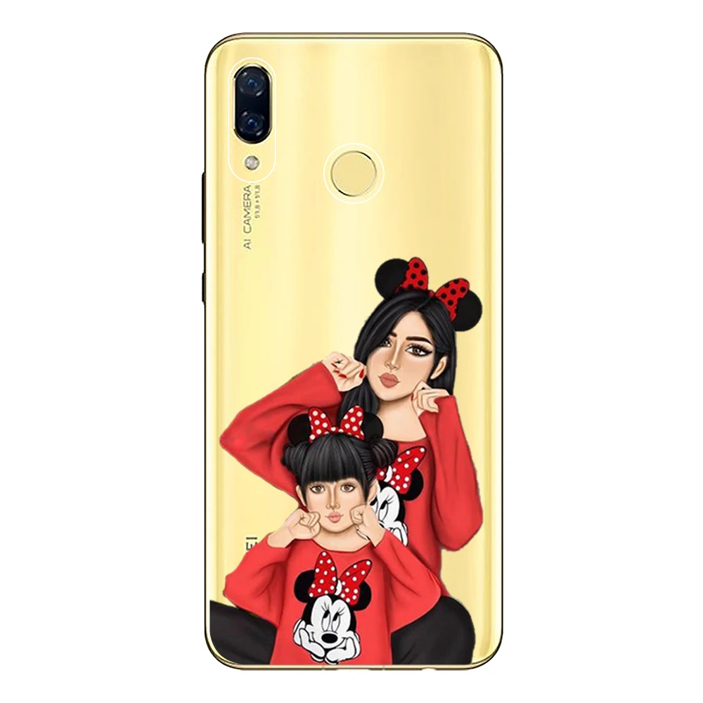 Soft TPU Funda For Huawei Nova 3 3i 3e Case Cover Silicone Capa Cute Baby Mom Dad Girl Coque Protect Phone Shell |