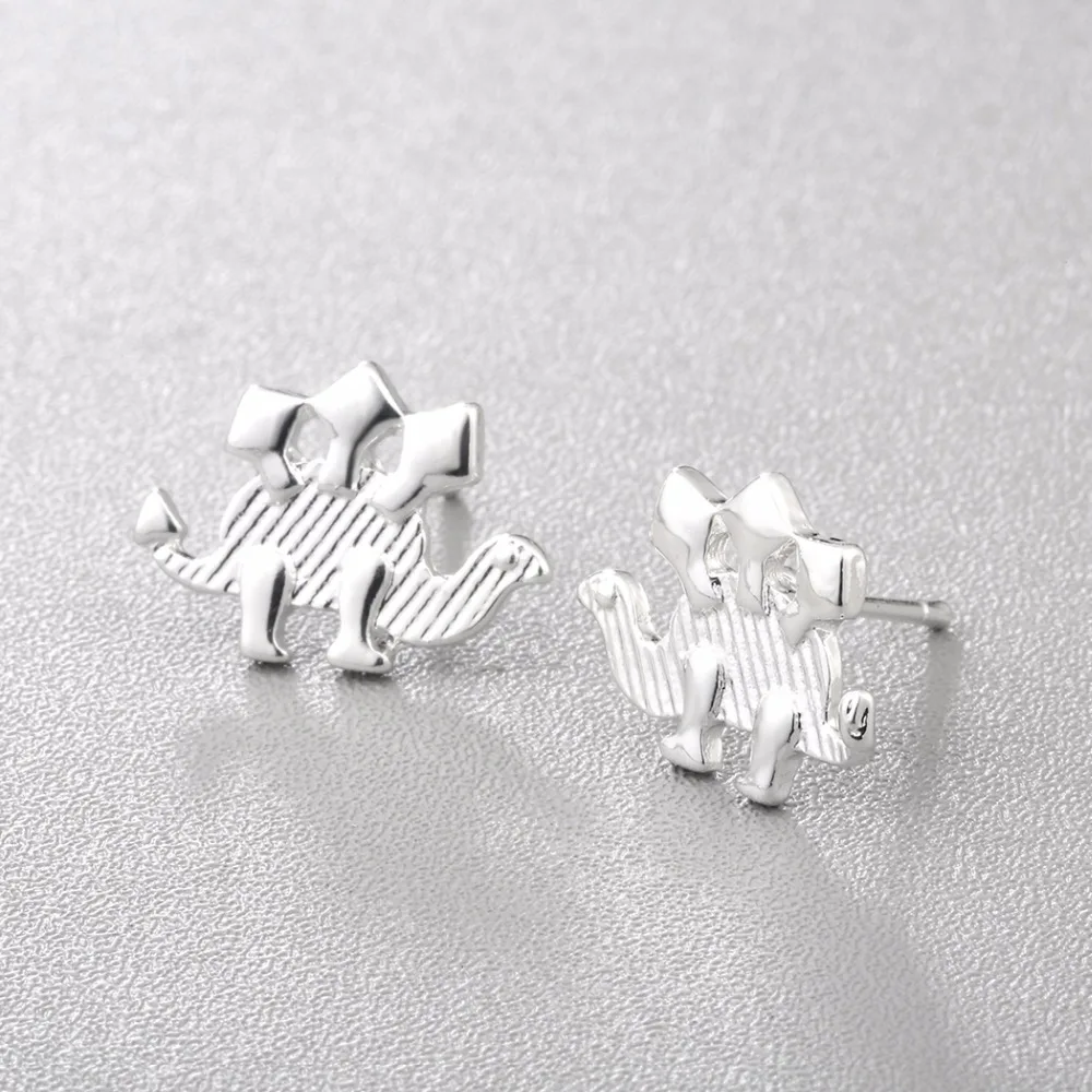 Chengxun подростков динозавров Стегозавр силуэт в форме Серьги гвоздики цвета: