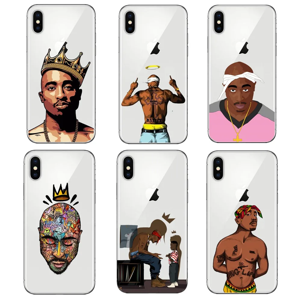 2Pac maveli Tupac Amaru Shakur Мягкий Силиконовый ТПУ чехол для телефона iPhone SE 5 5S 6 sPlus 7 Plus 8 X 10