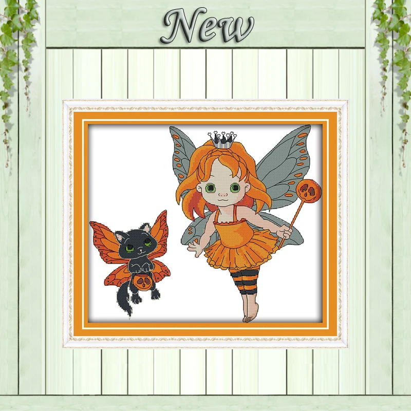 Набор для вышивки крестиком на холсте Хэллоуин сделай сам|embroidery diy|diy dmcprinted cross stitch
