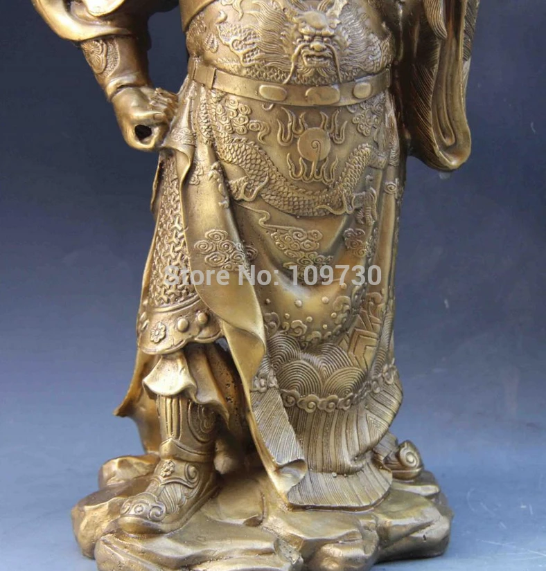 SCY ШТРАФ 002080 Китайская Народная Медь Латунь Руководитель Дракон Гуань Гун Юй Воин