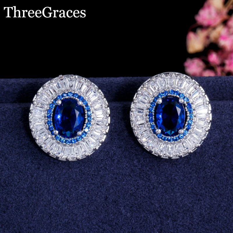 Женские овальные серьги гвоздики ThreeGraces 4 цвета на выбор роскошные Королевского