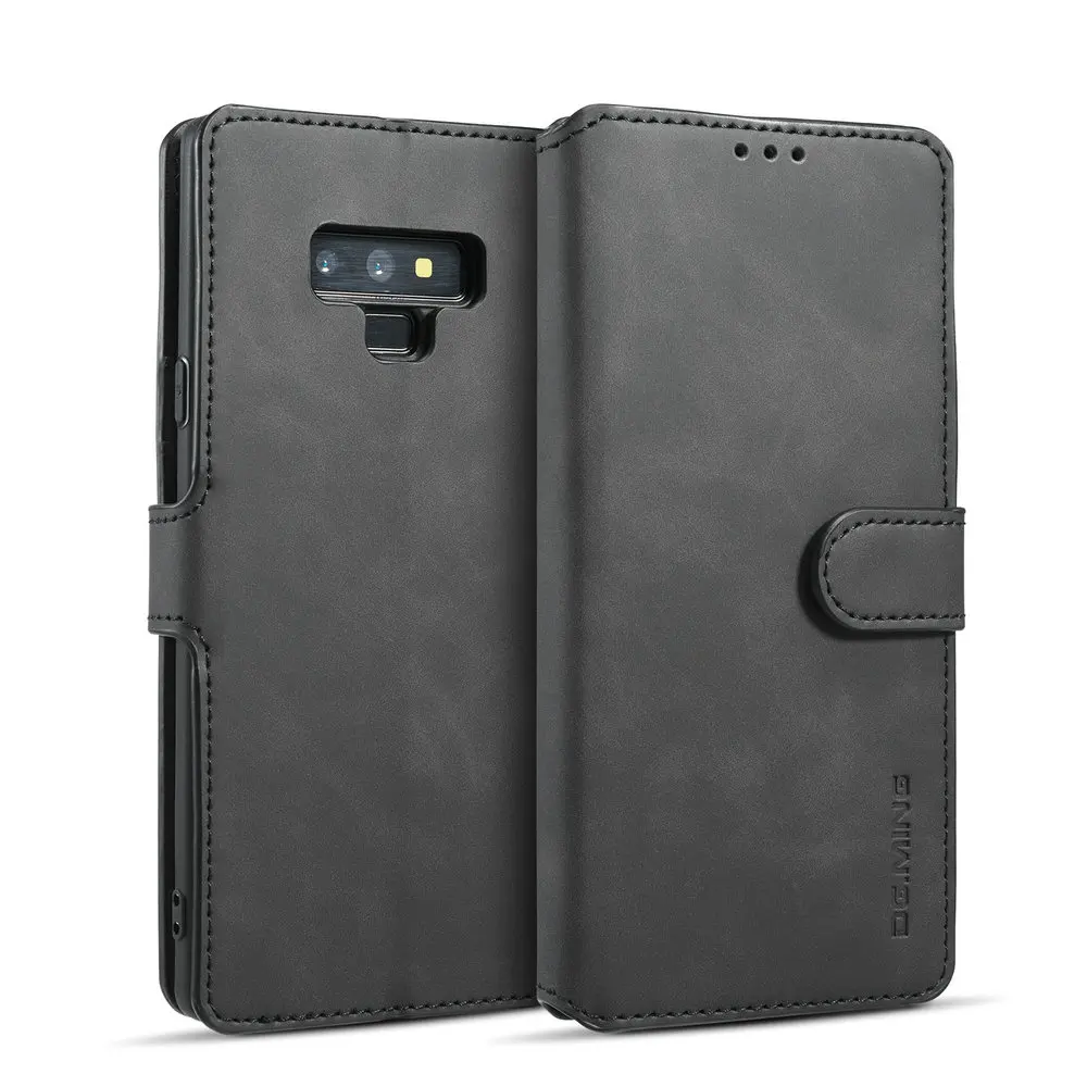 DG. MING кожаный чехол для samsung Galaxy Note 8, 9, 10+ Магнитный кошелек, чехол для телефона, для samsung Note 10+ чехол, откидная крышка, отделения для карт - Цвет: Black