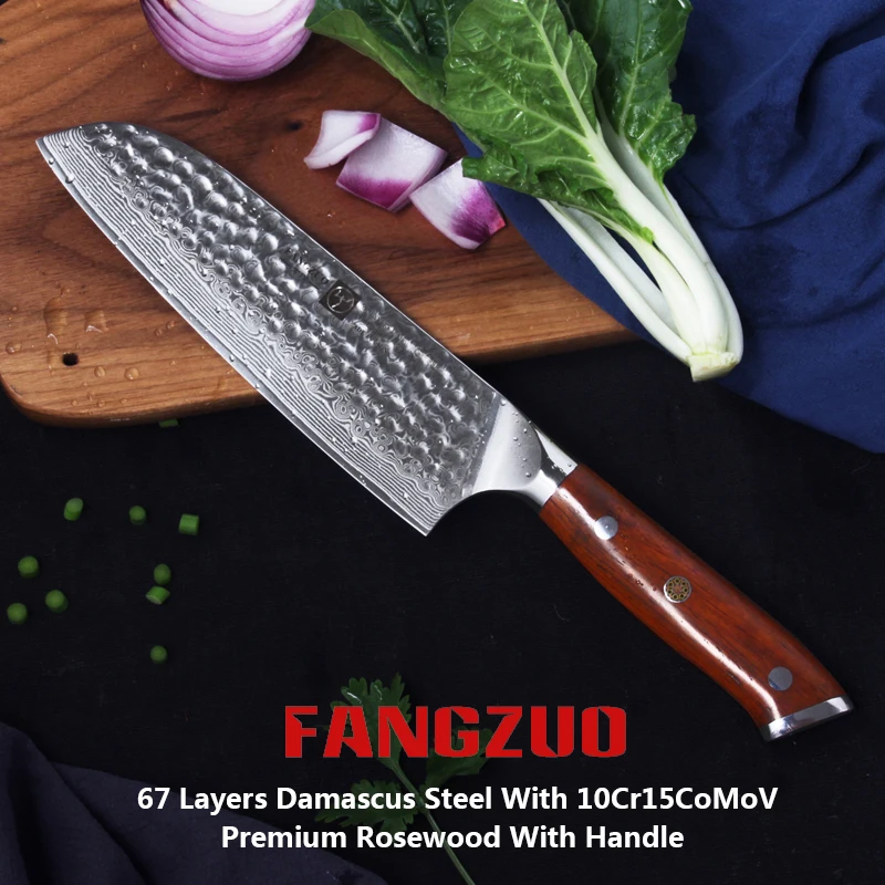 FANGZUO Нож шеф повара в кухонные ножи 8 дюймов японский высокоуглеродистой VG10 67 слой дамасской стали santoku Кливер разделочный нож