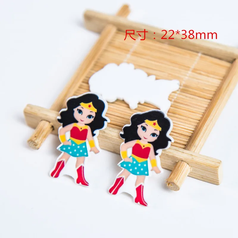 Фигурки каваи из мультфильма чудо-женщины плоский задник полимер для поделок