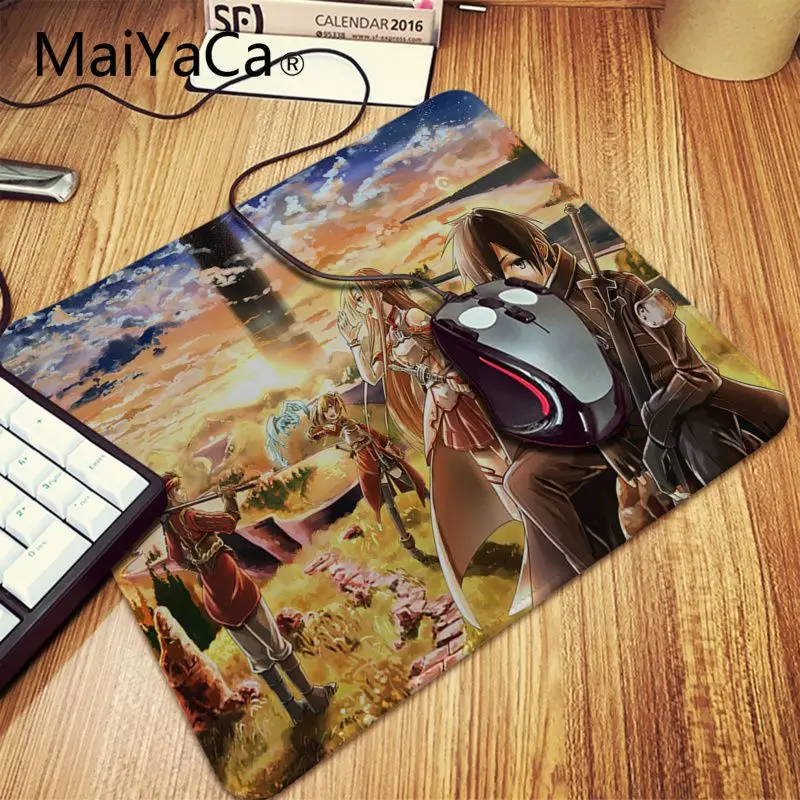 Lock Edge 20x25cm Maiyaca Sword Art онлайн SAO обои большой игровой коврик для мыши Коврик для мыши для ноутбука компьютерная клавиатура Коврик для настольной панели - Цвет: Lock Edge 20x25cm