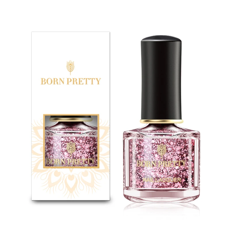 Рожденный PRETTY 6 мл серия розово-золотого цвета лак для ногтей розовый блестки для ногтей лак блестящие лак для ногтей Лаки