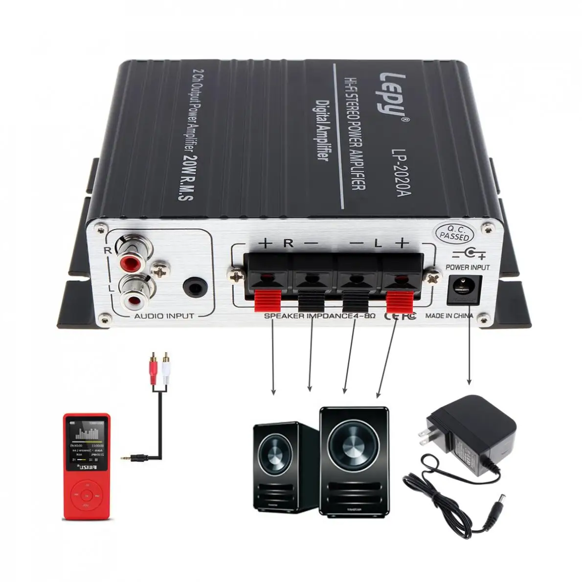 Фото LEPY LP-2020A 20W x 2 2CH цифровой стерео усилитель звука класса D Hi-Fi стерео усилитель мощности с защитой от перегрузки по току №3