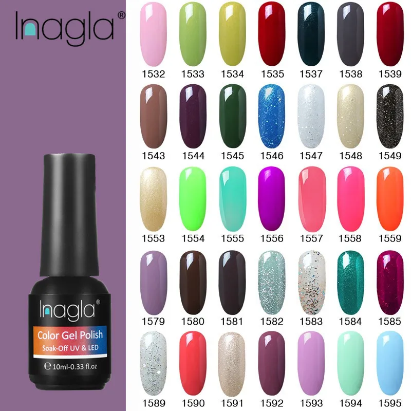 

Inagla Gel Polish UV Vernis Semi Permanent Primer Top Coat 10ML Gel Varnish Nail Art Manicure Gel Lak Polishes Nails Lacquer