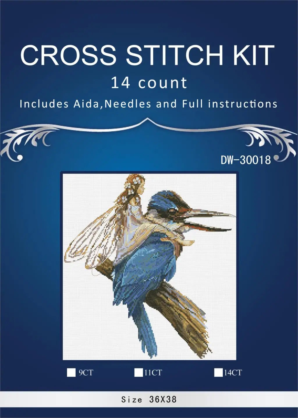 14/16/18/28 Top Quality popular lovely counted cross stitch kit blue bird fairy Nimue NIUM | Дом и сад