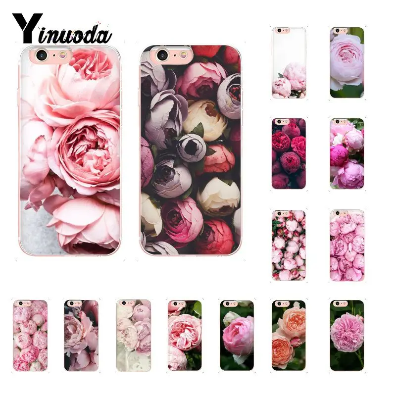 Yinuoda розовый пионы чехол для телефона iPhone 8 7 6 6S Plus 5 5S SE XR X XS MAX Fundas
