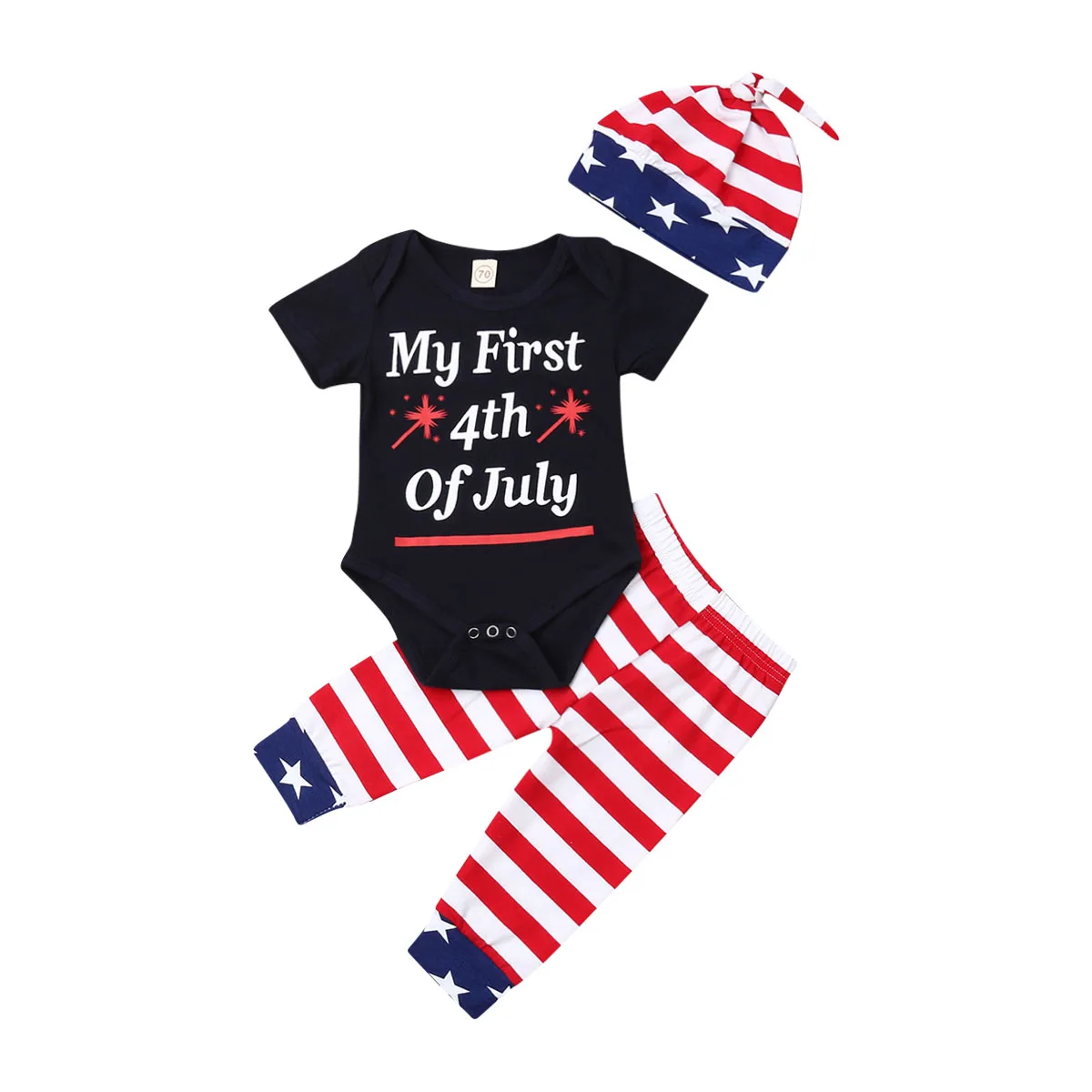 Комплект одежды для новорожденных 0 18 месяцев с надписью My First 4th of July комбинезон