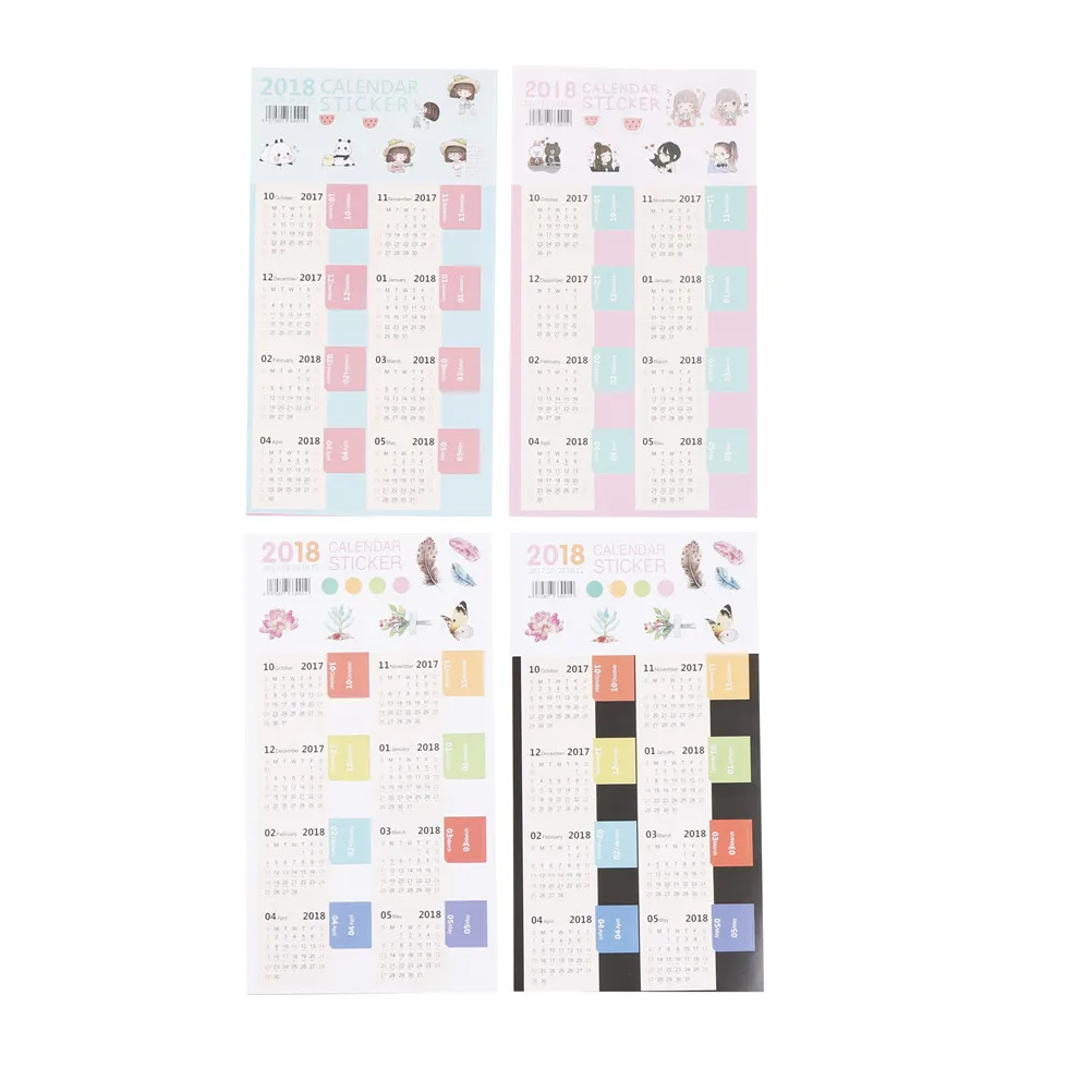 2018 календарь наклейка Блокнот индекс ежемесячная категория наклейки аксессуары
