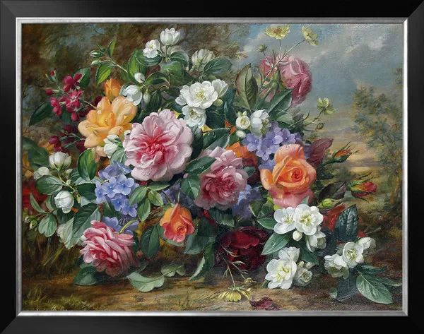 

Colored rose peony Flower painting Art Needlework 14CT Canvas Unprinted Handmade Embroidery Cross Stitch Kits DIY Home Decor