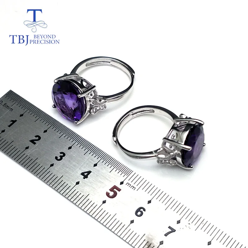 Женское кольцо с крупным аметистом TBJ элегантное крупное круглое 13 мм