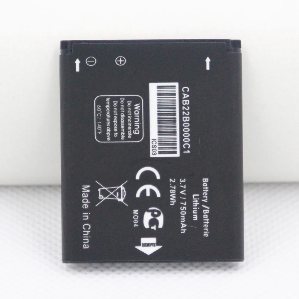 Аккумулятор 20 шт./лот CAB22B0000C1 для Alcatel One Touch 1008 1009X 1016D 1035D 1040D 1010D 101010x 1013D 1040X 1042D 750 мАч