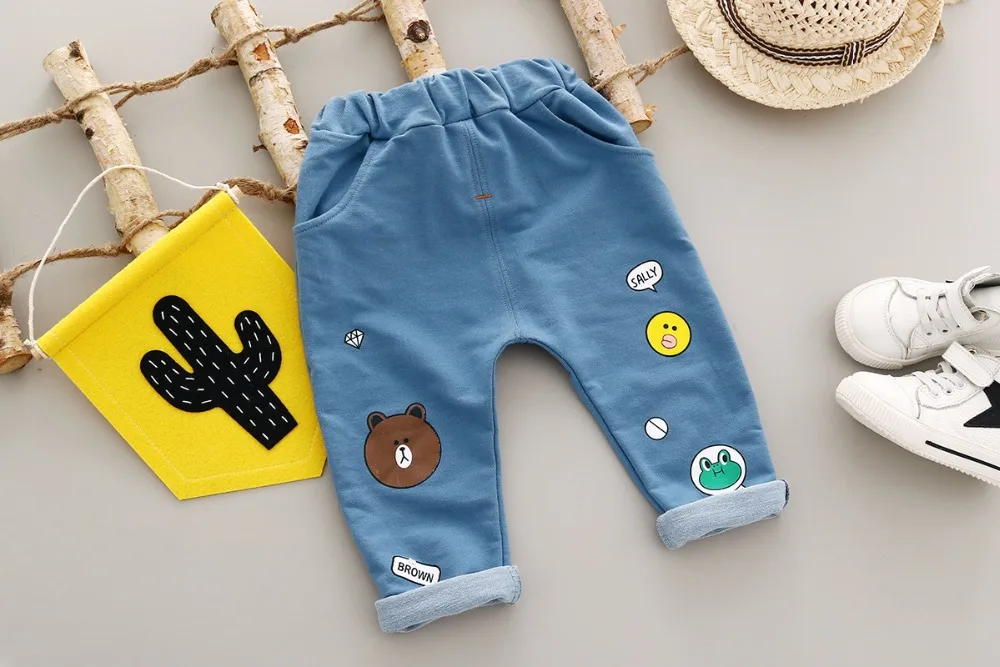 Baby Boys Clothing Sets 2021 Autumn New Long Sleeve T-shirt + Pants With Little Bear Printing Boy Casual Fashion Clothes | Детская