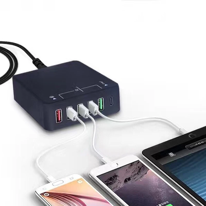 6 портов быстрой зарядки QC 3 0 быстрое зарядное устройство USB Тип C настольное для