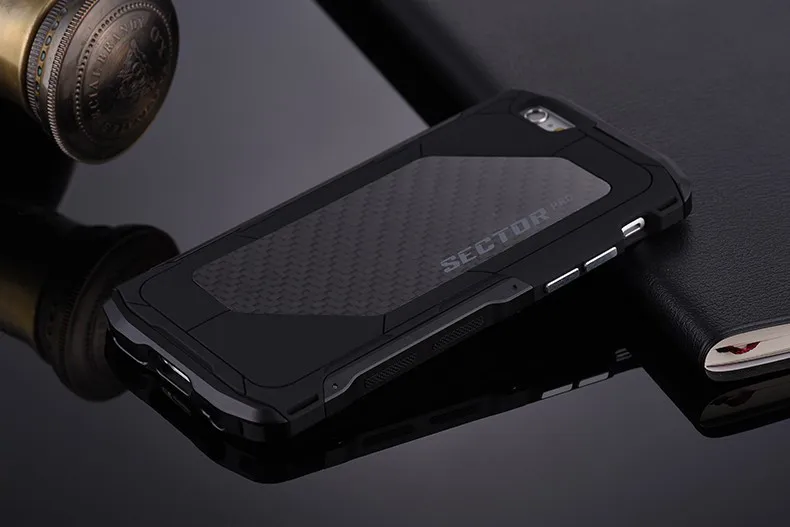Ультратонкий металлический чехол для iPhone 6, 6s Plus, 7, 8 plus, Sector PRO, мужской крутой чехол для iPhone X 10, чехол для телефона, алюминиевый карбоновый