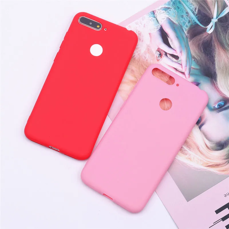 Huawei Y6 Мягкий силиконовый чехол, карамельный цвет, чехол для huawei Y6 PRIME, милые Чехлы, TPU, задняя крышка, huawei Y6 Prime, чехол s