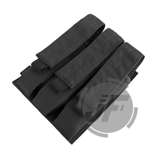 BK Emerson тактический MOLLE EmersonGear охотничий быстрый доступ тройной SMG Журнал Mag Чехол держатель сумка для MP5/MP7/KRISS - Цвет: BK