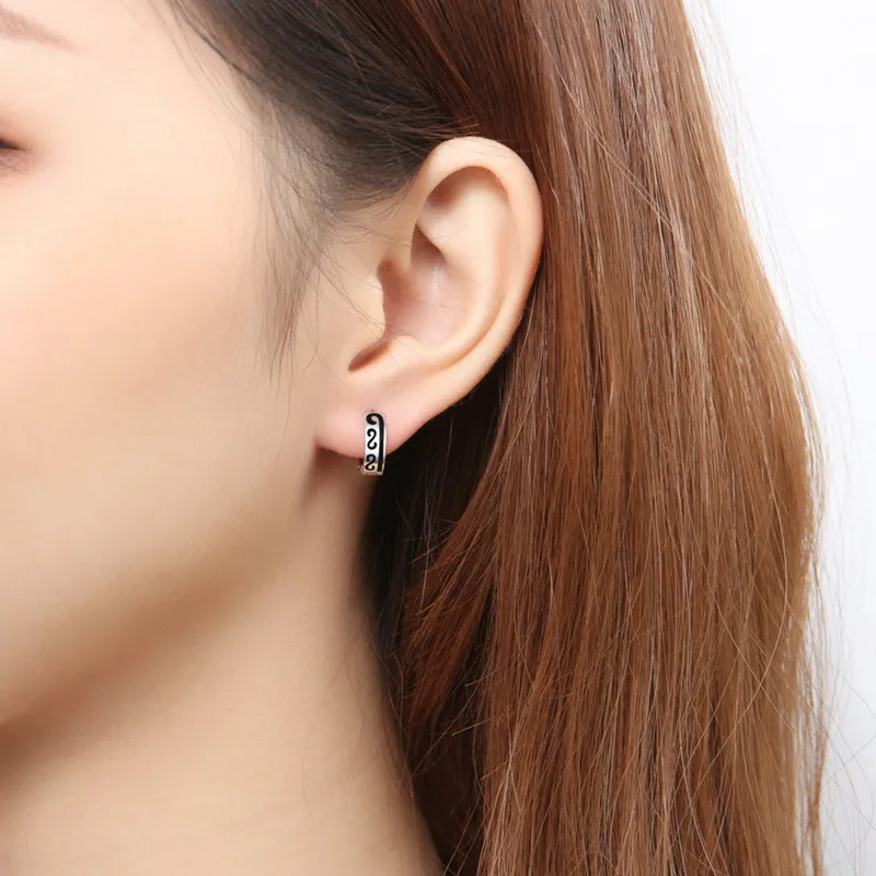 Everoyal New Arrival Girls Hoop Earrings For Women Jewelry Fashion 925 Sterling Silver Male Accessories Hot Men Bijou | Украшения и