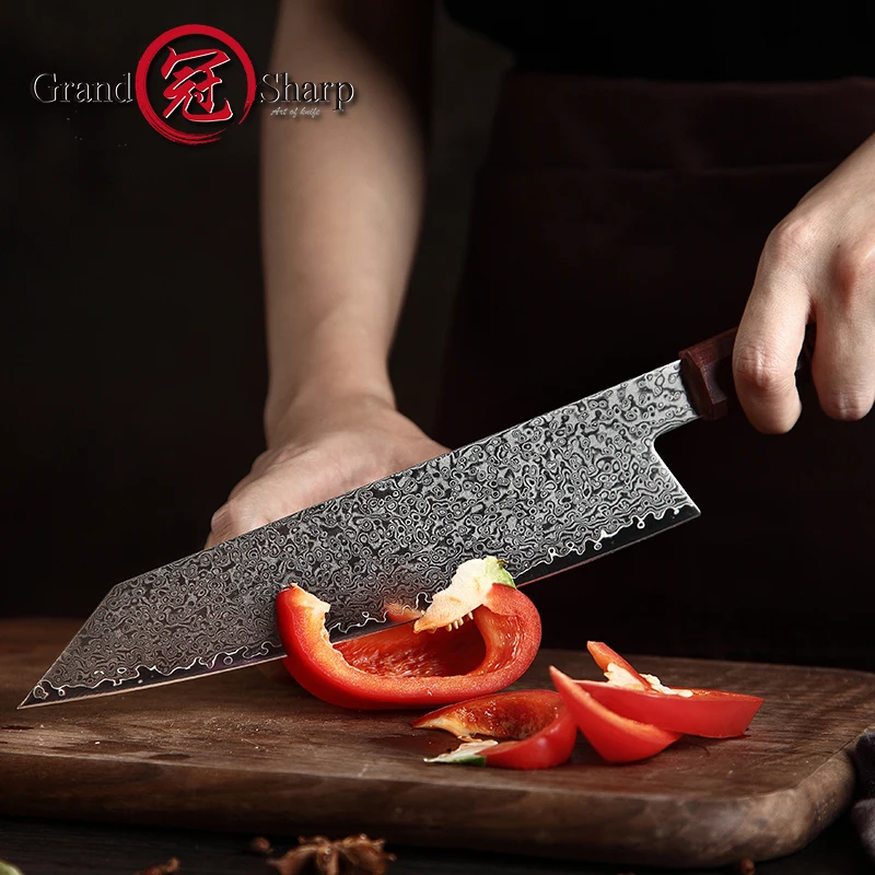 Кухонный нож Grandsharp 8 2 дюйма из дамасской стали поварской ручной работы VG10