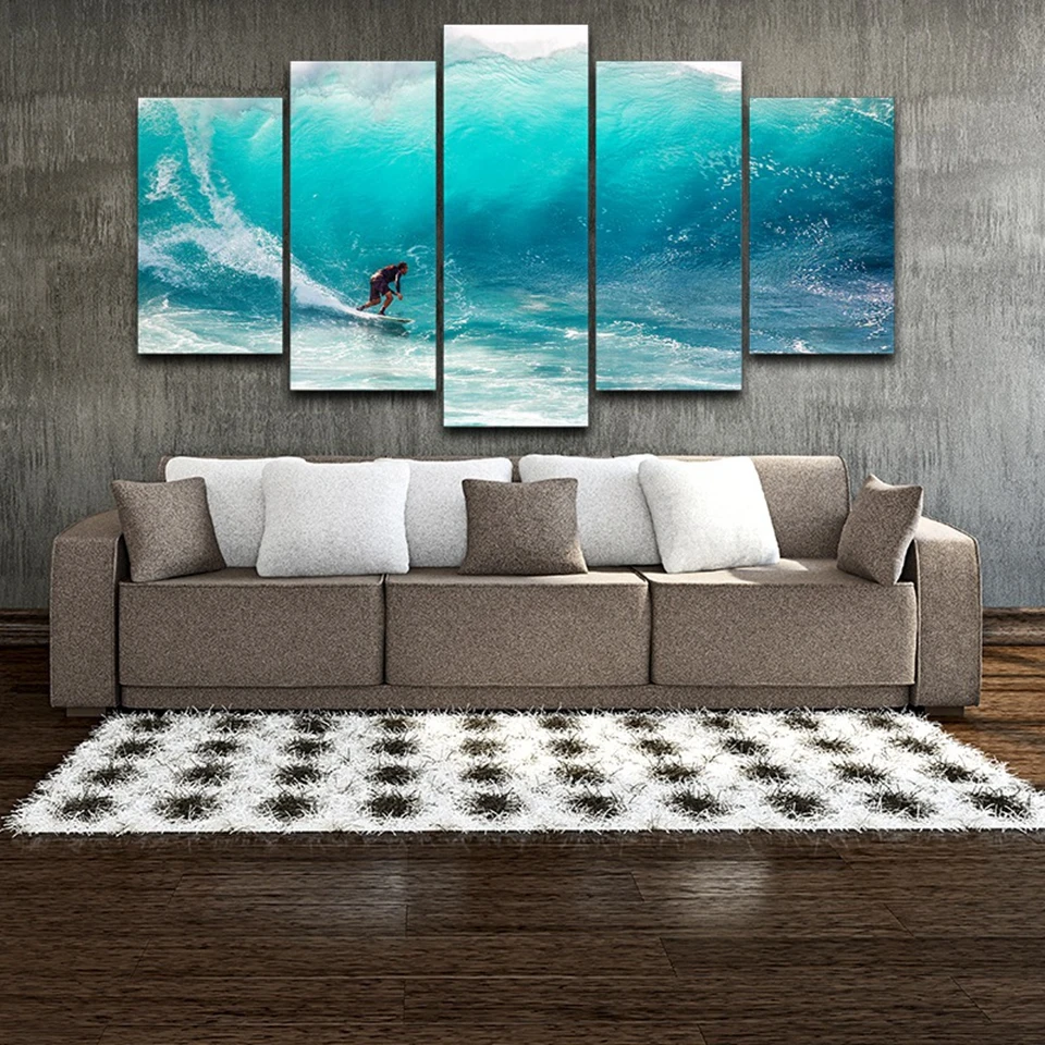 Настенный плакат Современный домашний декор гостиная спальня 5 шт. серфер волны