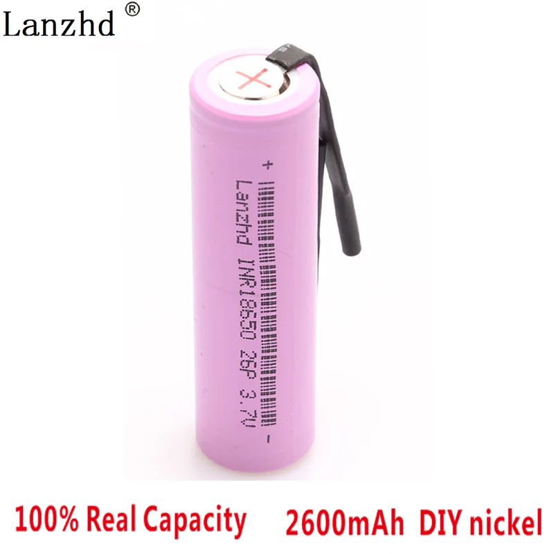 24 шт. DIY 18650 Аккумулятор 3,7 в INR18650 никелевые листы 18650 Аккумуляторы Li ion 2600 мАч для инструментов дистанционного управления