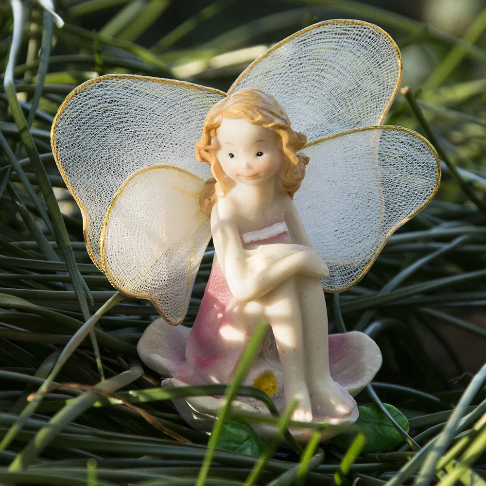 1 шт. милые сказочные миниатюры украшения для сада с цветочным принтом ангела